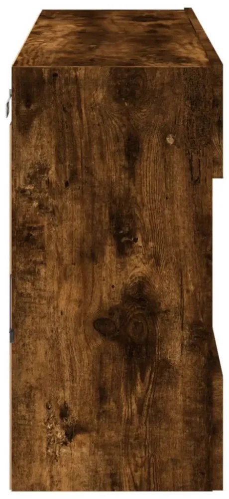 füstös tölgy színű fali TV-szekrény LED-ekkel 98,5x30x60,5 cm