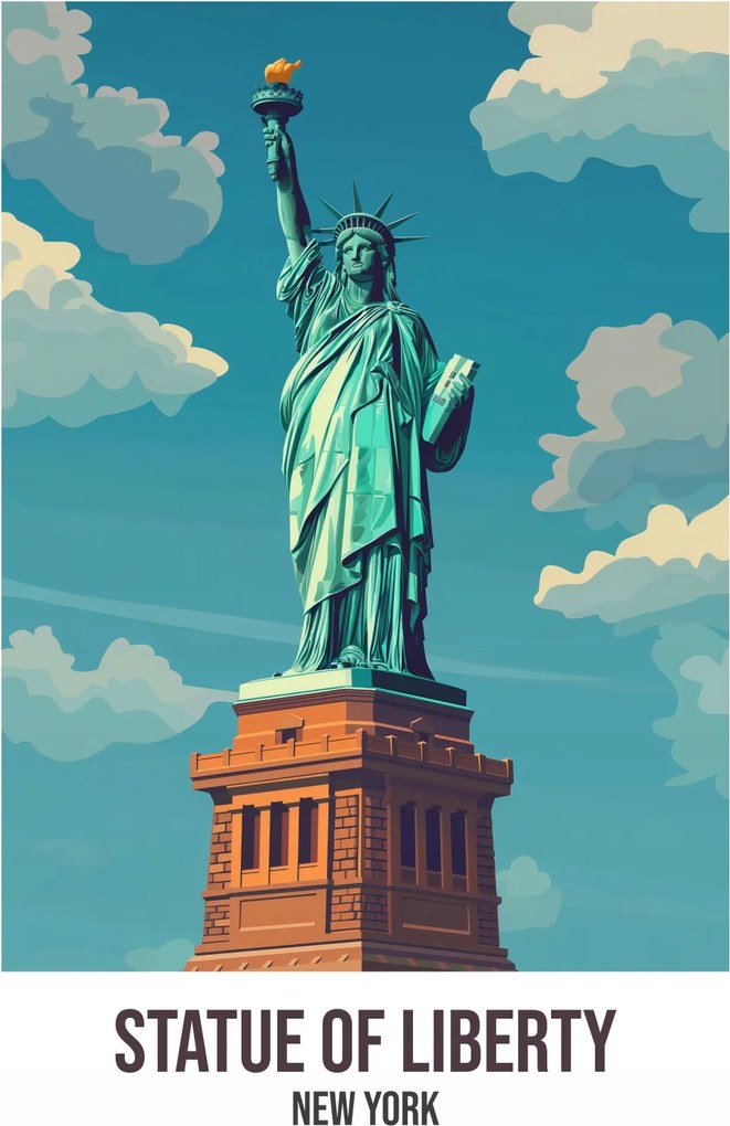 Poszter 56,6x86,4cm Statue of Liberty, New York