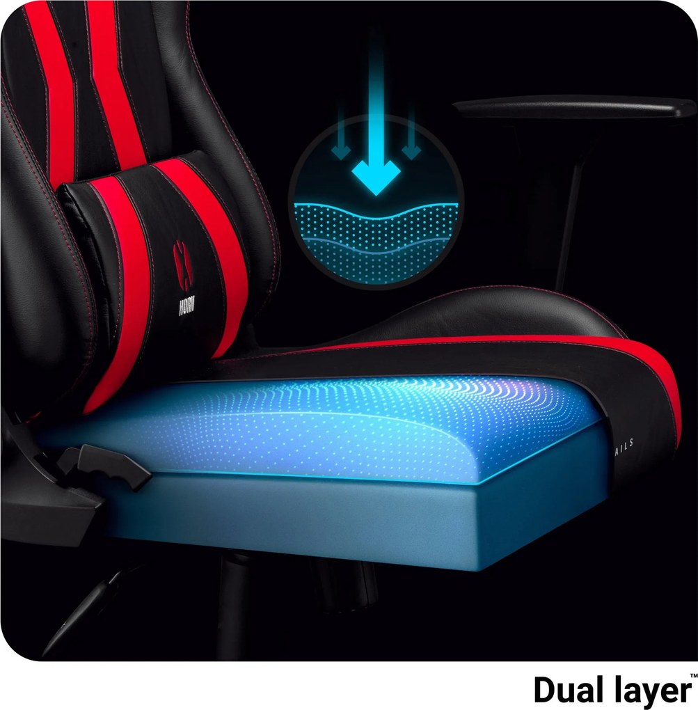 Gamer szék műbőr Small Size, fekete-piros: Diablo X-Horn 2.0