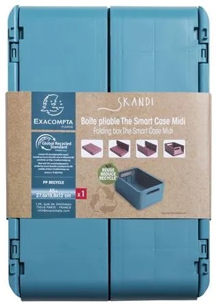 Tárolódoboz, A5+, összecsukható, EXACOMPTA Skandi, óceánkék (EX27134D)
