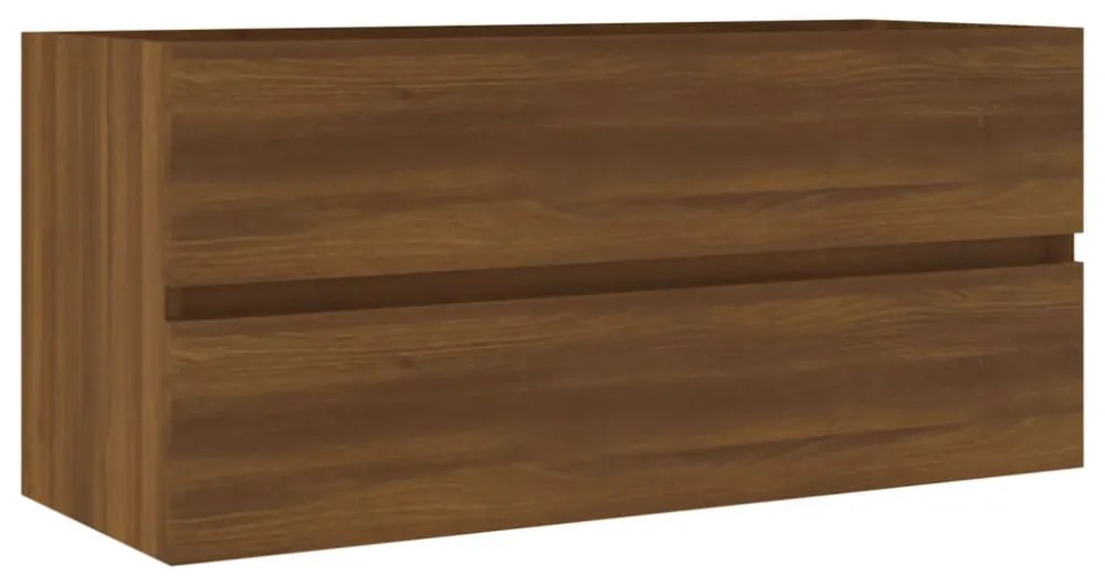 barna tölgyszínű szerelt fa mosdószekrény 100 x 38,5 x 45 cm