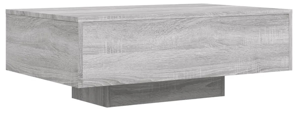 Szürke sonoma színű dohányzóasztal LED-lámpákkal 85x55x31 cm