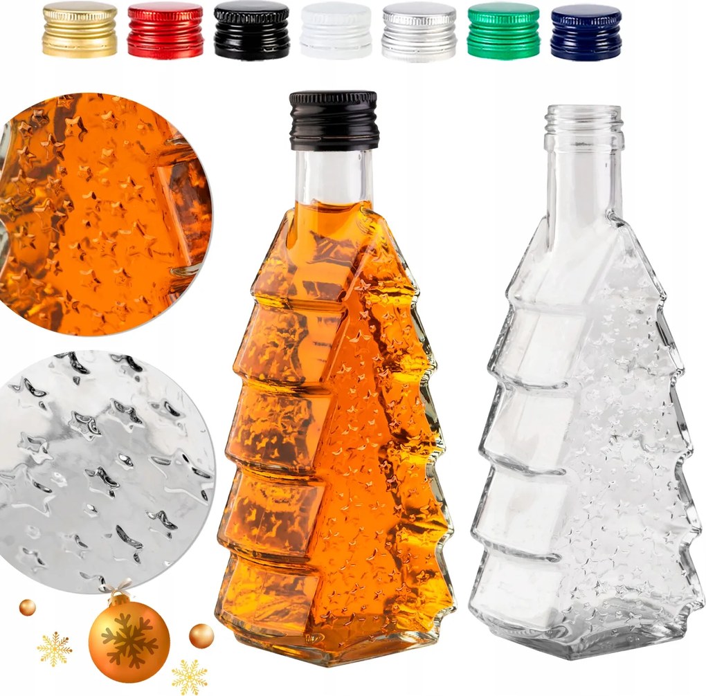 Palack Karácsonyfa 250 ml-es házi borosüveg Likőr Gyümölcslé Ajándék Ajándék