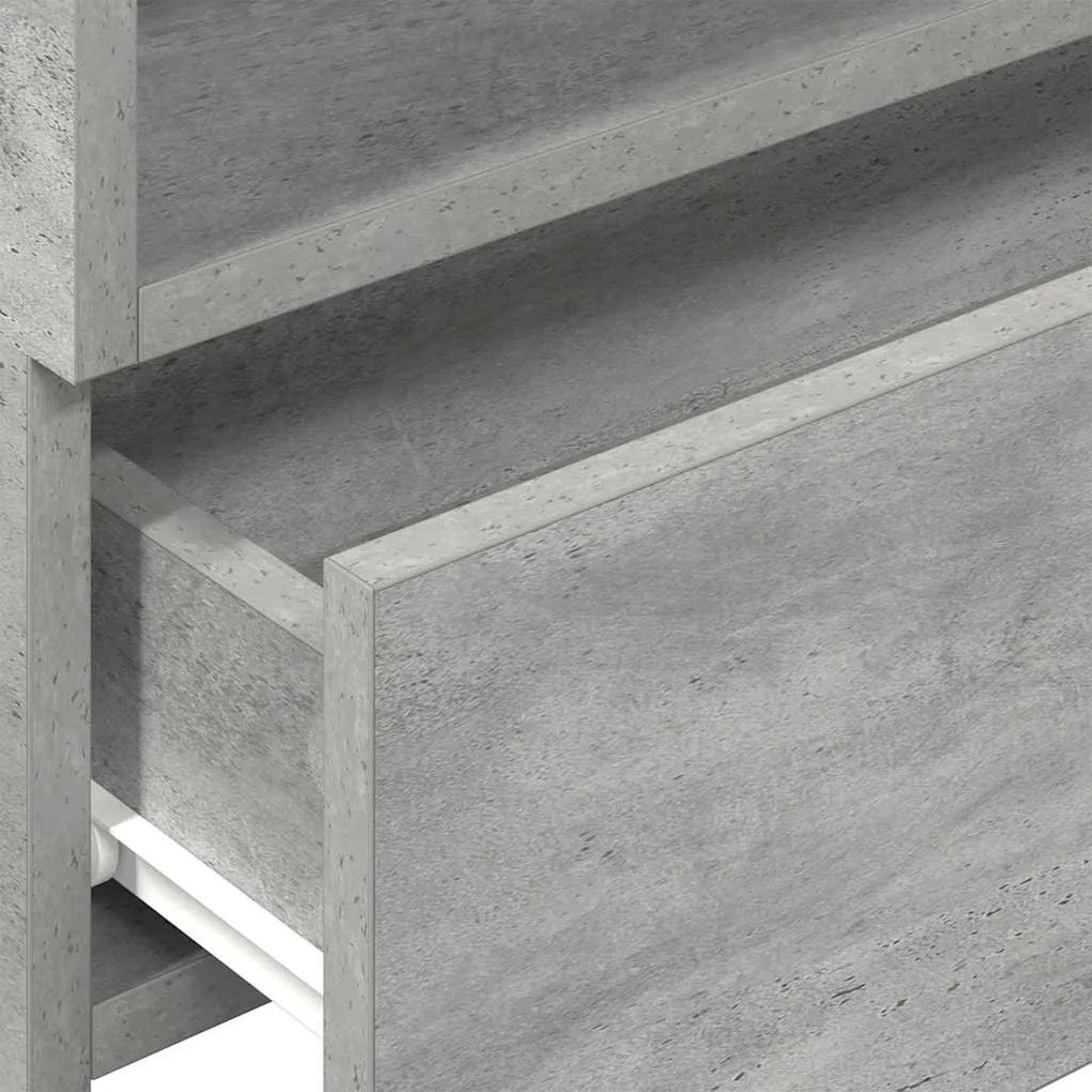 2 db betonszürke falra szerelhető éjjeliszekrény 45x26x28,5 cm