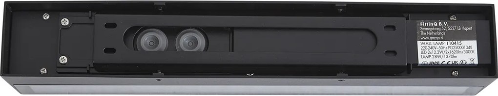 Ipari kültéri fali lámpa fekete 38 cm LED-del IP65 - Hannah