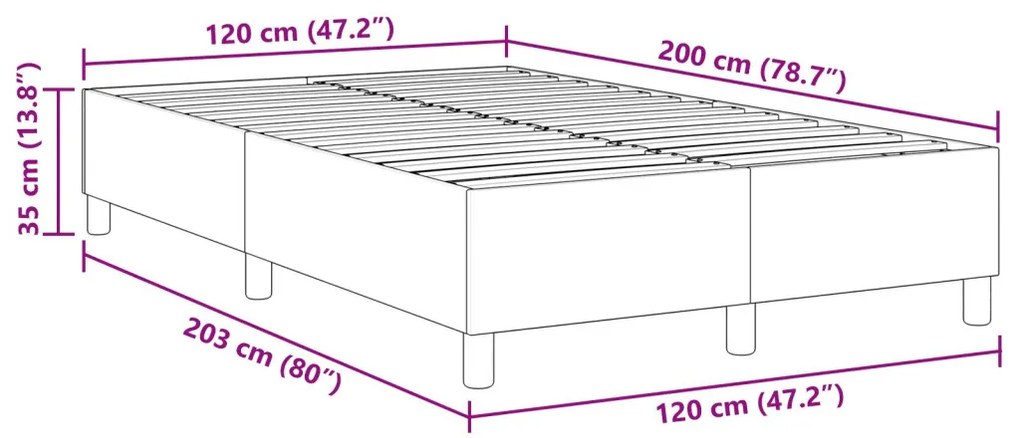 Boxspring Ágy Sötétszürke 120x200 cm Corduroy Szövet
