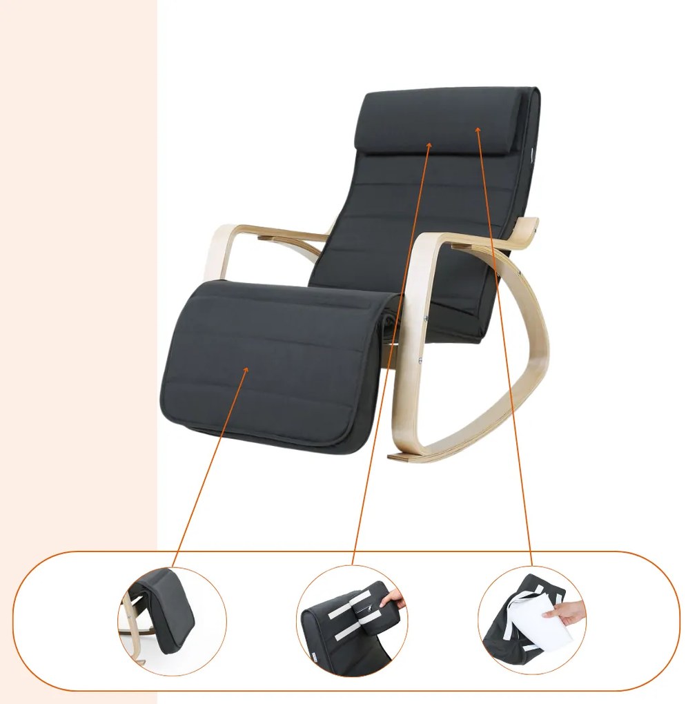 Jurhan SWING hintaszék, teherbírás 150kg, 67x115x91cm, antracit