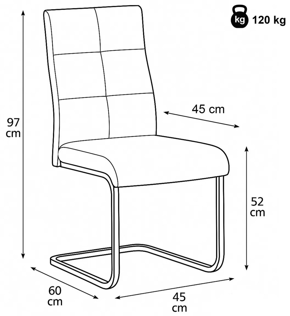 Étkezőszék garnitúra Vintage DCL-D1275 GREY4, 4db, 4 db
