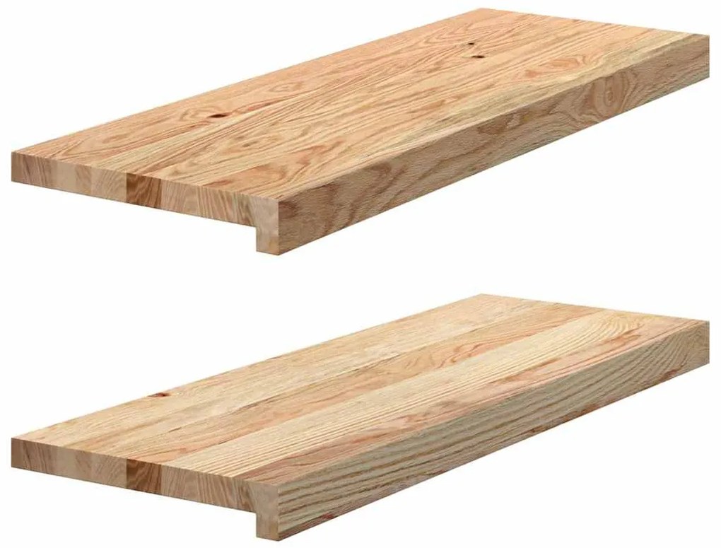 lépcsőfokok 2 db kezeletlen 70x25x2 cm tömör fa tölgyfa