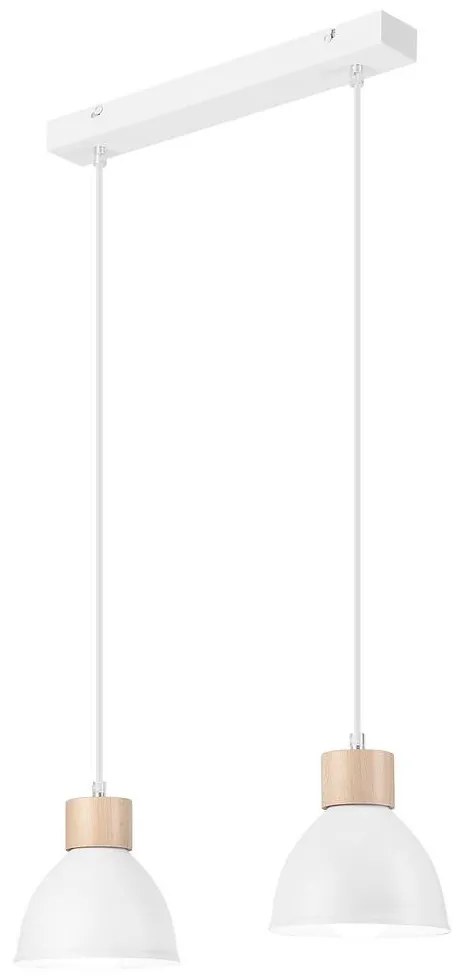 Csillár zsinóron NICO 2xE27/60W/230V fehér