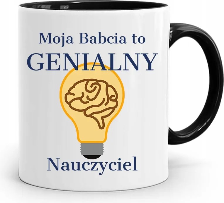 Bögre Fekete Nagymama Napja Zseniális Tanár nyomott mintával