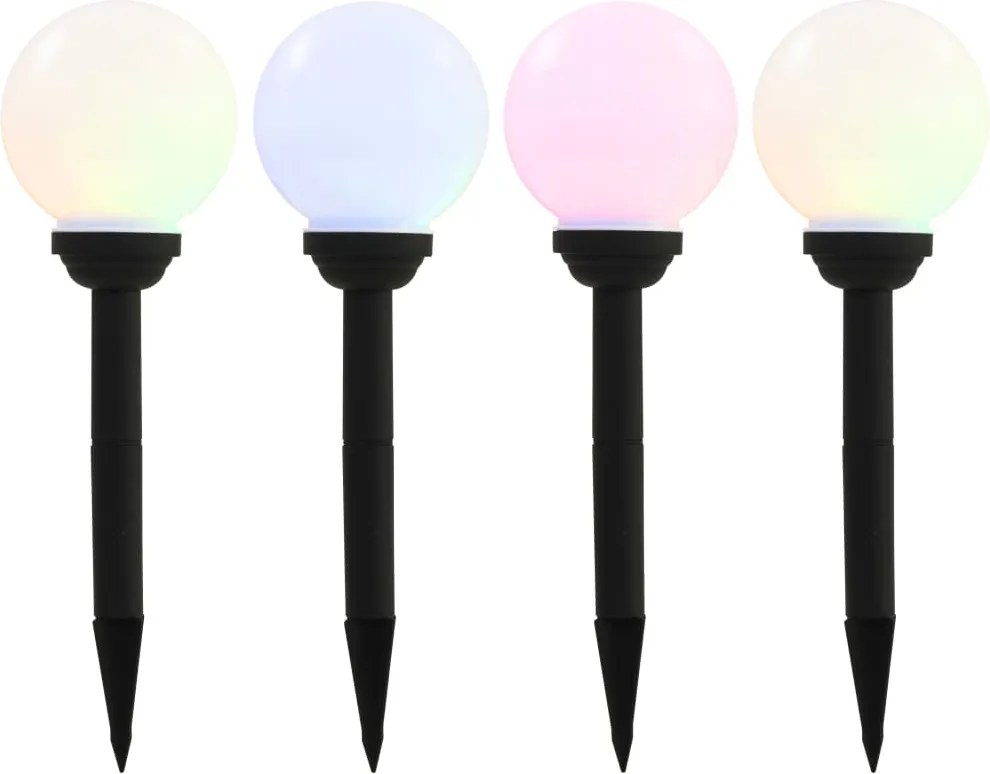 vidaXL 4 db napelemes kültéri LED gömblámpa, 15 cm RGB