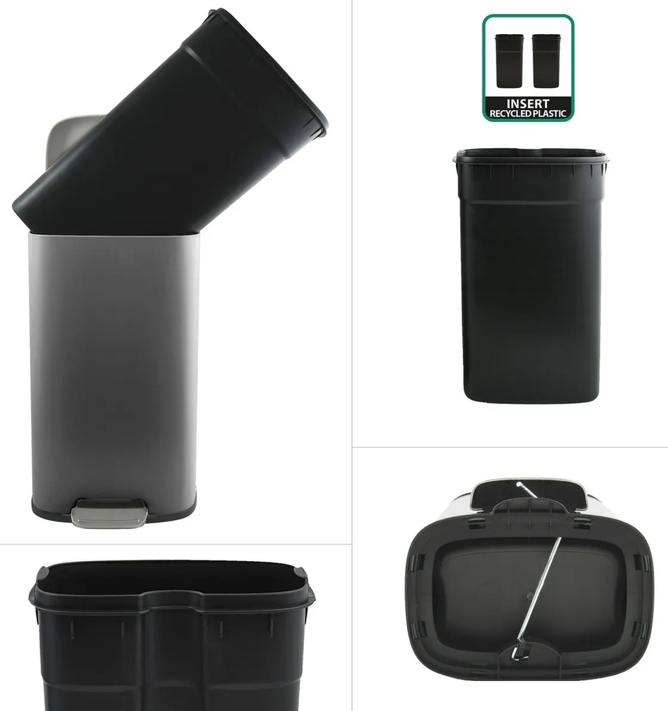 Spirella Pedálový odpadkový koš soft-close Akira50 l, matt grey, 50 l