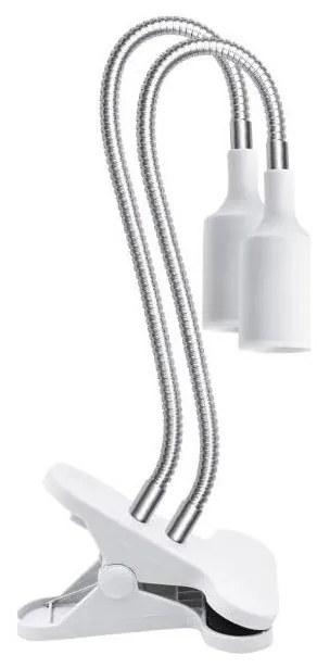 Rugalmas asztali növénylámpa klippel PLANTY 2xE27/30W/230V fehér