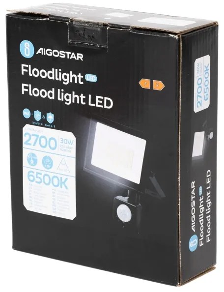 Aigostar - 30W LED reflektor érzékelővel, 230V, 6500K, IP65
