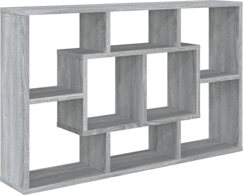 vidaXL szürke sonoma színű szerelt fa fali polc 85x16x52,5 cm
