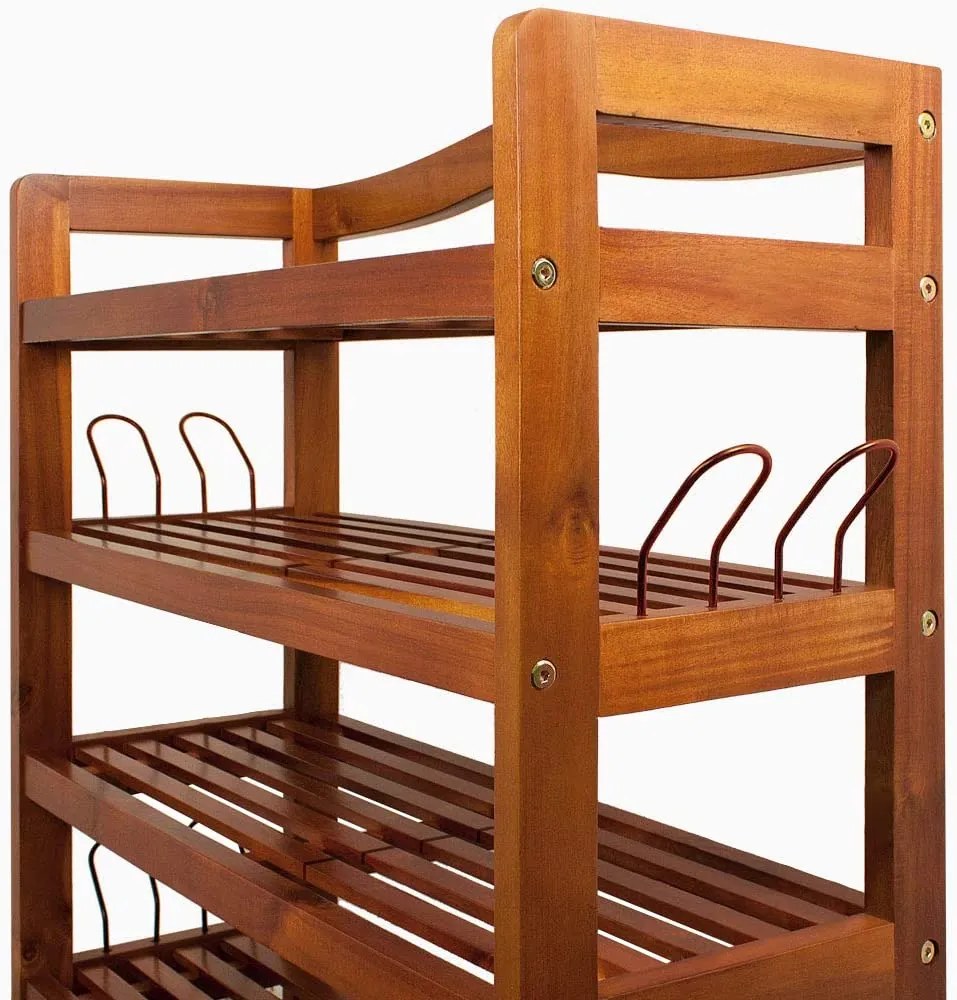 Casaria® Akácfa cipőtartó polc - 5 szintes