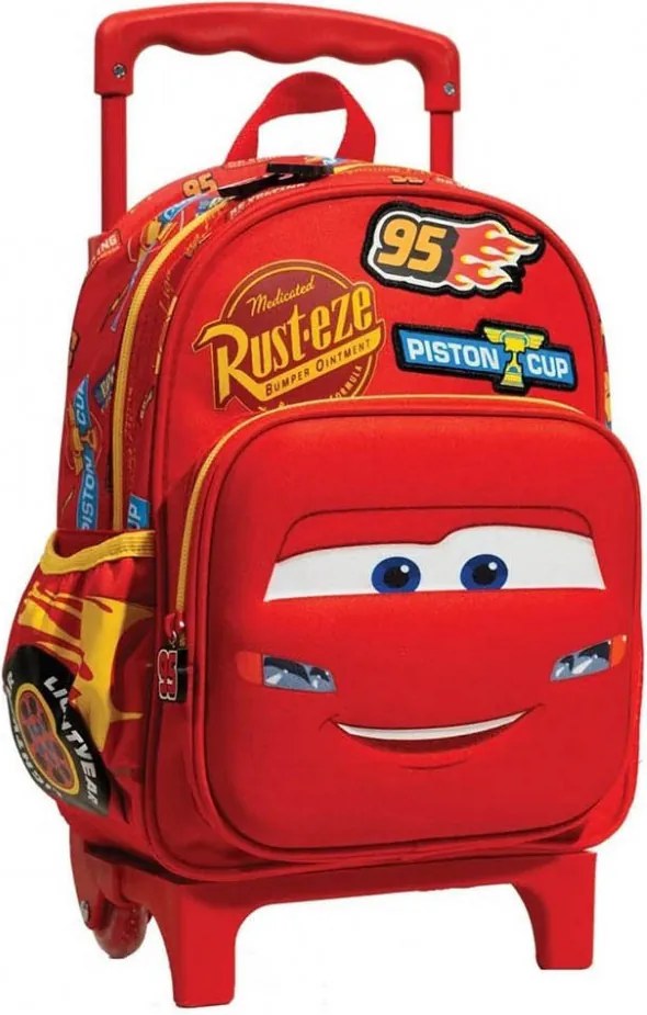 Disney Verdák Piston Cup gurulós ovis hátizsák, táska 30 cm