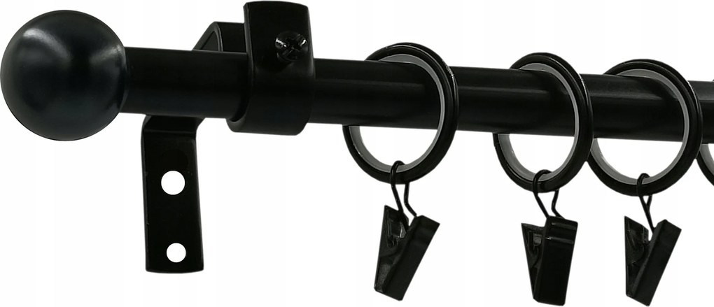 Függönykarnis Fekete Loft Ø16mm Golyó 180cm csendes kerekek