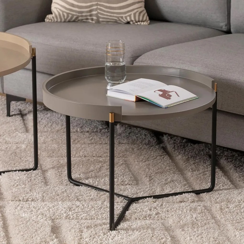 Összecsukható asztal Mandy Beige, 2 db