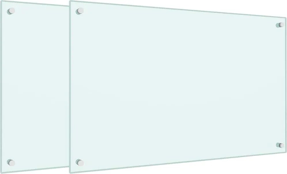 vidaXL 2 db fehér edzett üveg konyhai falburkoló 80 x 50 cm