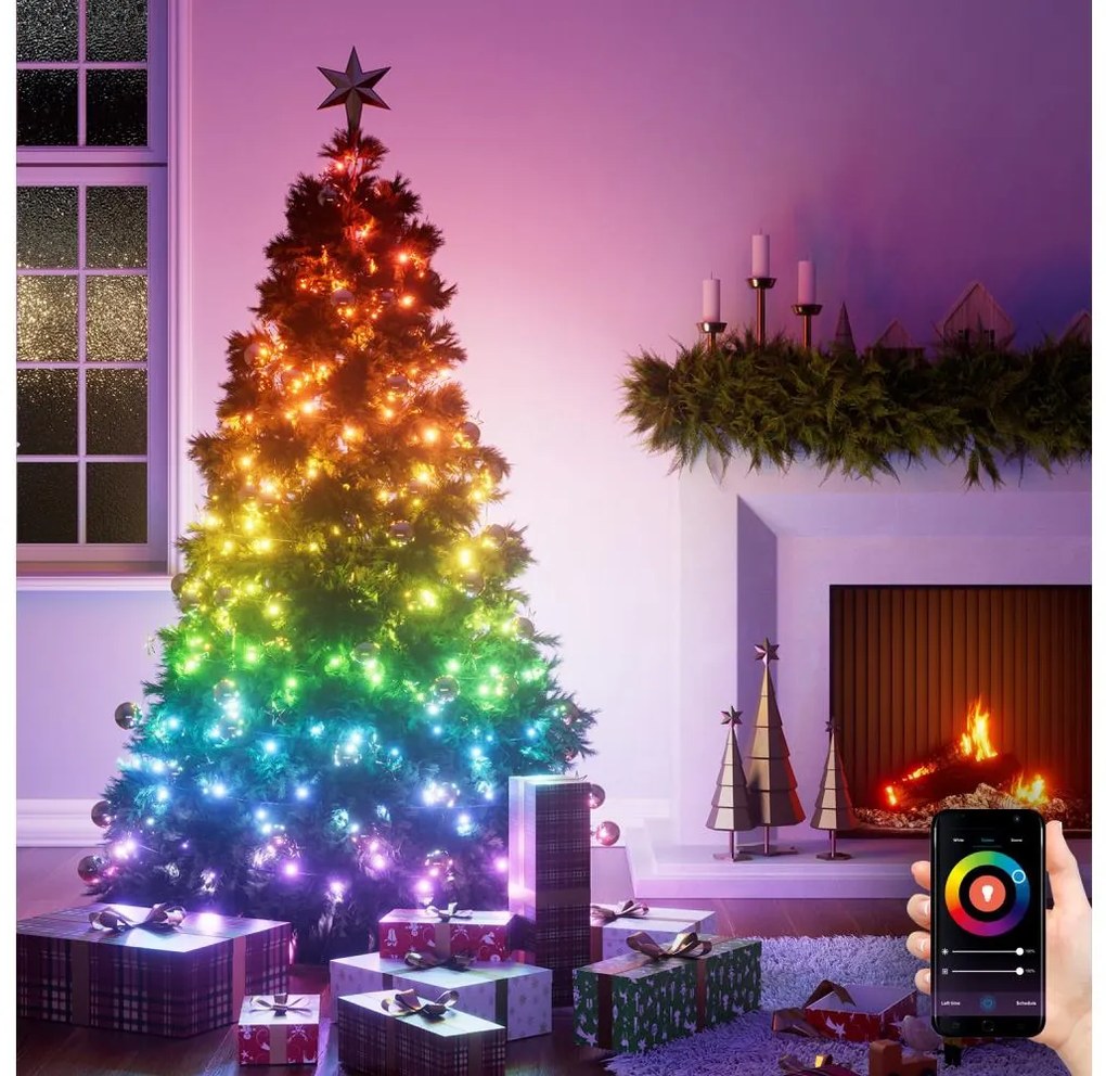 NanoleafN7102K02-25HSL-LEDRGBW karácsonyi lánc 300xLED 2x12m 2700-6500K Wi-Fi IP67