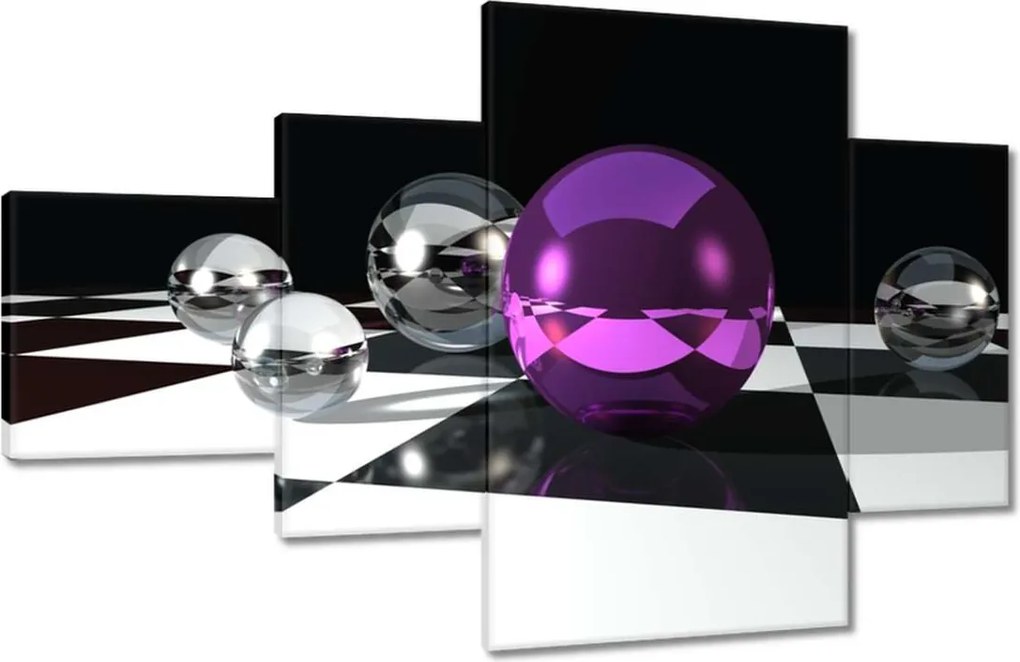 Vászonkép 130x80 Lila gömb a rácson