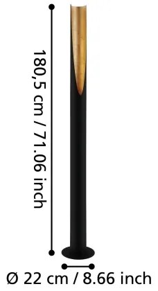 Eglo 39759 - LED Állólámpa PREBONE 1xGU10/4,7W/230V fekete/arany