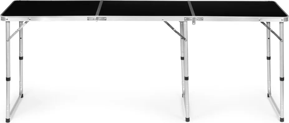 Kerti asztal, MultiGarden GB030-180, fekete, 180 x 60 cm, összecsukható, állítható magasság (60–70 cm), hordfogantyúval, teherbírás: 50 kg