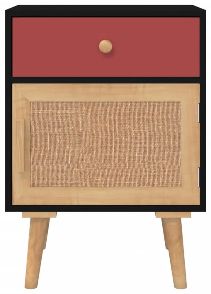 2 db fekete szerelt fa éjjeliszekrény 40x30x55 cm