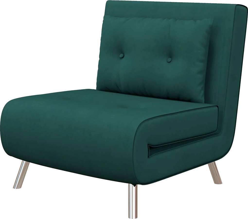 HOMCOM Ágyazható Fotel, Egyszemélyes Kanapé Ágy Funkcióval, Összecsukható Fotel, Vendégágy Párnával, Bársonyos Hatású Kárpitozott Kanapé Hálószobába v