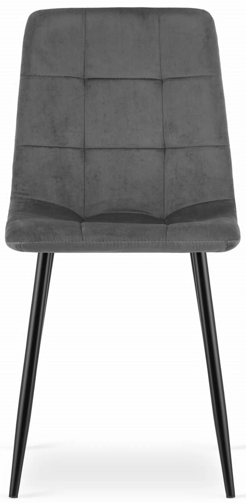 Sötétszürke bársony szék KARA fekete lábakkal