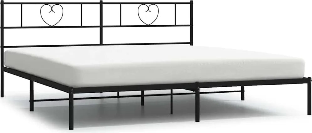vidaXL fekete fém ágykeret fejtámlával 183 x 213 cm