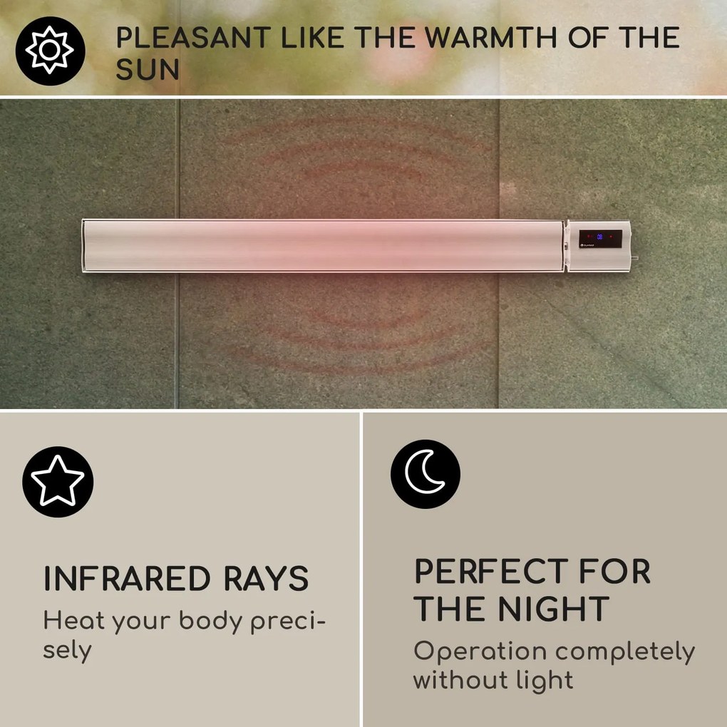 Blumfeldt Cosmic Beam Plus XXL, infravörös hősugárzó, 3000 W, IP44, távirányító, fehér