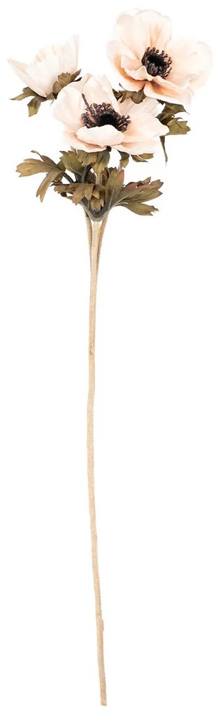 Koronás szellőrózsa művirág krém színű, 3 virág, 56 x 17 cm
