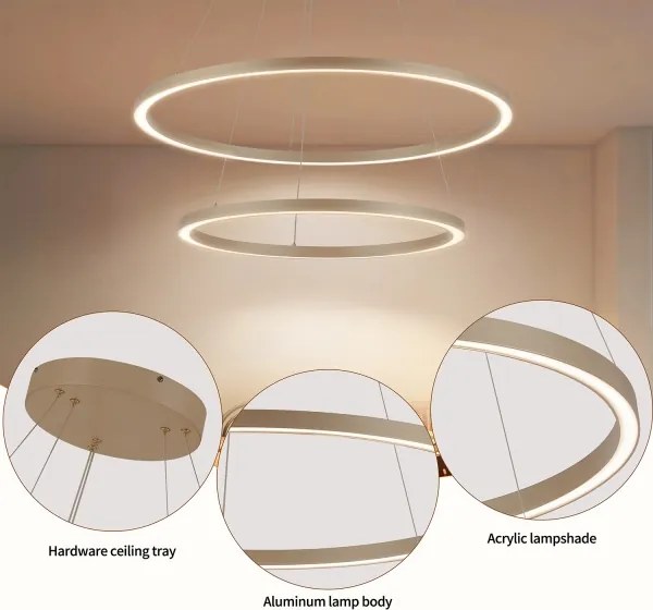 Brilagi - LED dimmelhető függeszték PORTOFINO LED/98W/230V átm. 80 cm bézs + távirányító