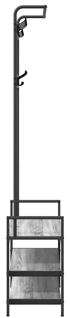 Kabáthorog polcokkal Szürke sonoma 75 x 34 x 184 cm Faanyag