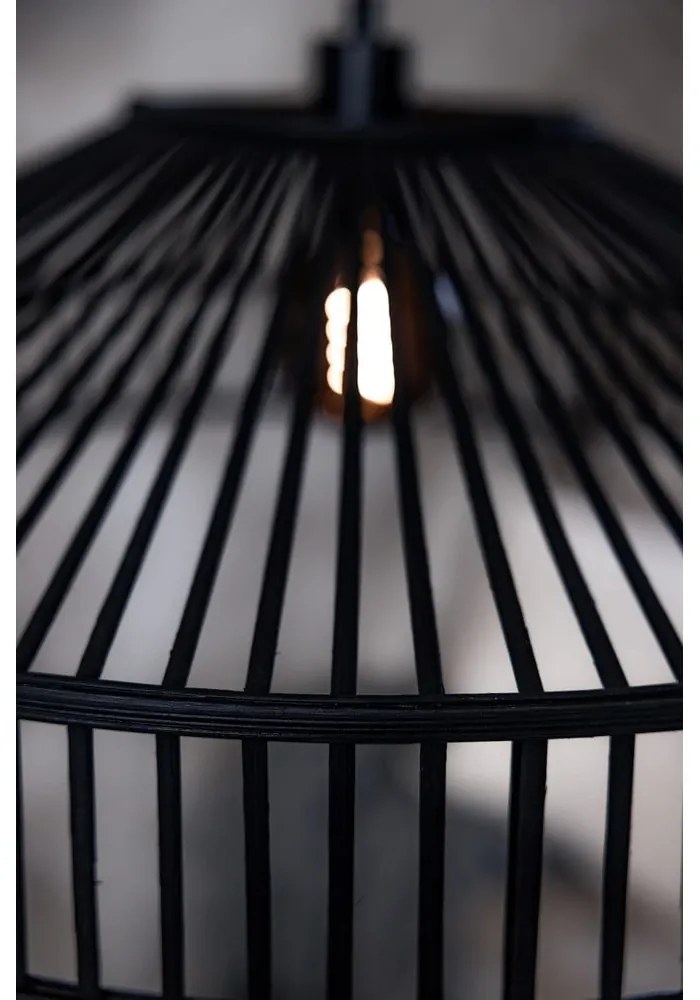 Fekete függőlámpa bambusz búrával ø 70 cm Tapa – Markslöjd