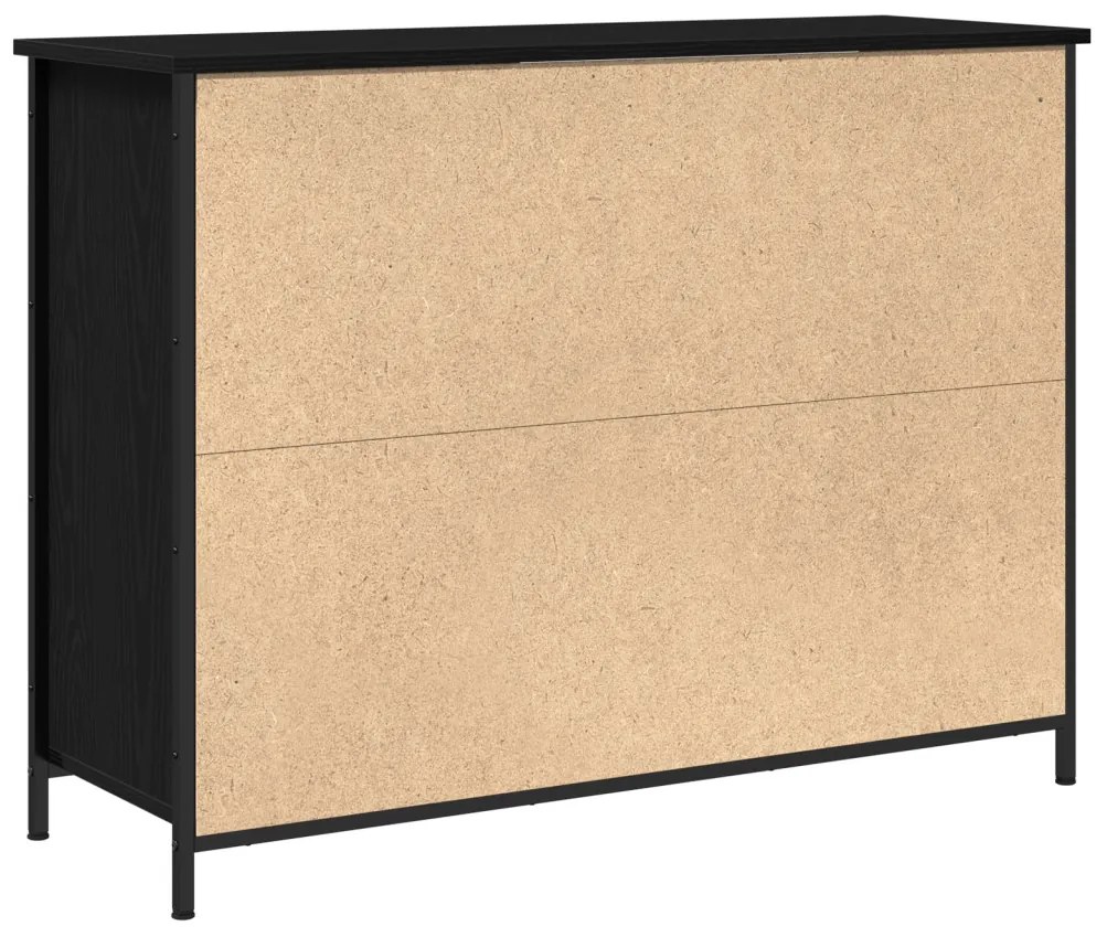 Fekete tölgy oldalas tároló 100x35x75 cm Műgyanta