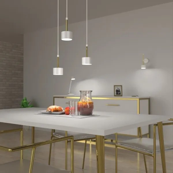 Csillár zsinóron ARENA 3xGX53/11W/230V fehér/arany