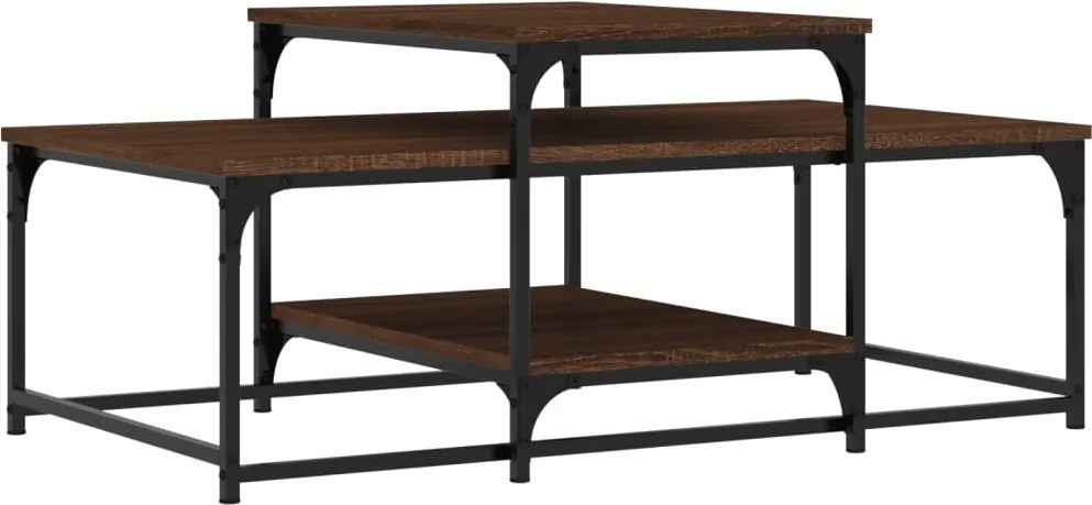 vidaXL barna tölgyszínű szerelt fa dohányzóasztal 102 x 60 x 45 cm
