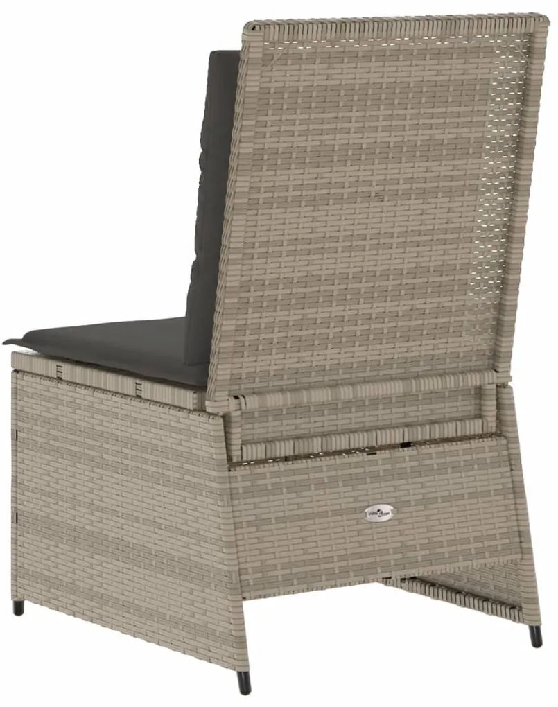 világosszürke polyrattan dönthető kerti kanapé párnákkal