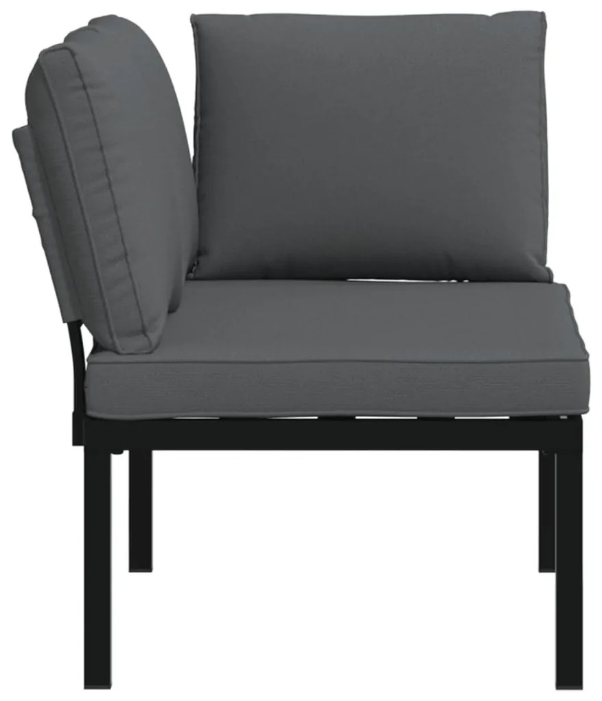 fekete alumínium kerti pad párnákkal