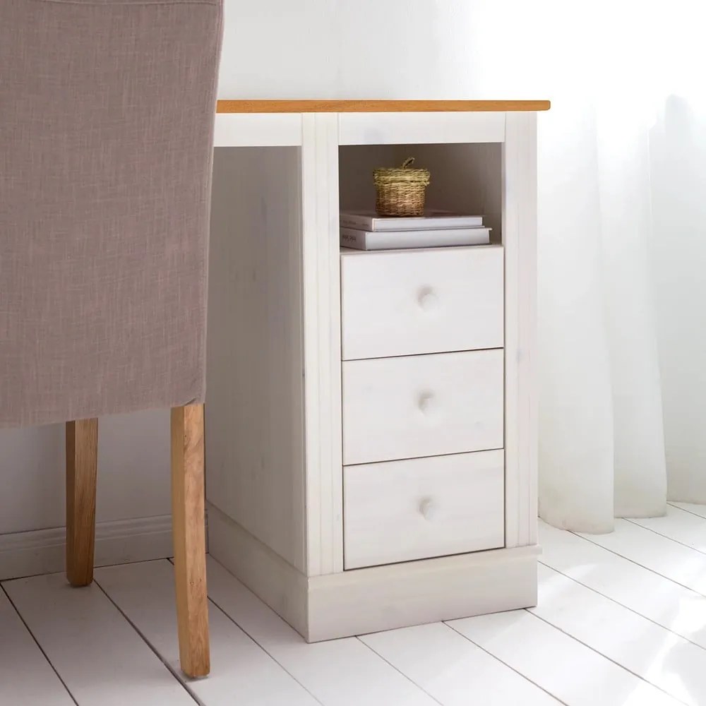 Íróasztal borovi fenyő asztallappal 50x140 cm Anita – Støraa