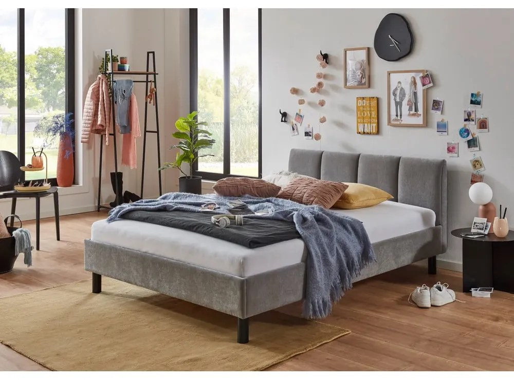 Szürke kárpitozott egyszemélyes ágy ágyrács nélkül 120x200 cm Joker – Meise Möbel