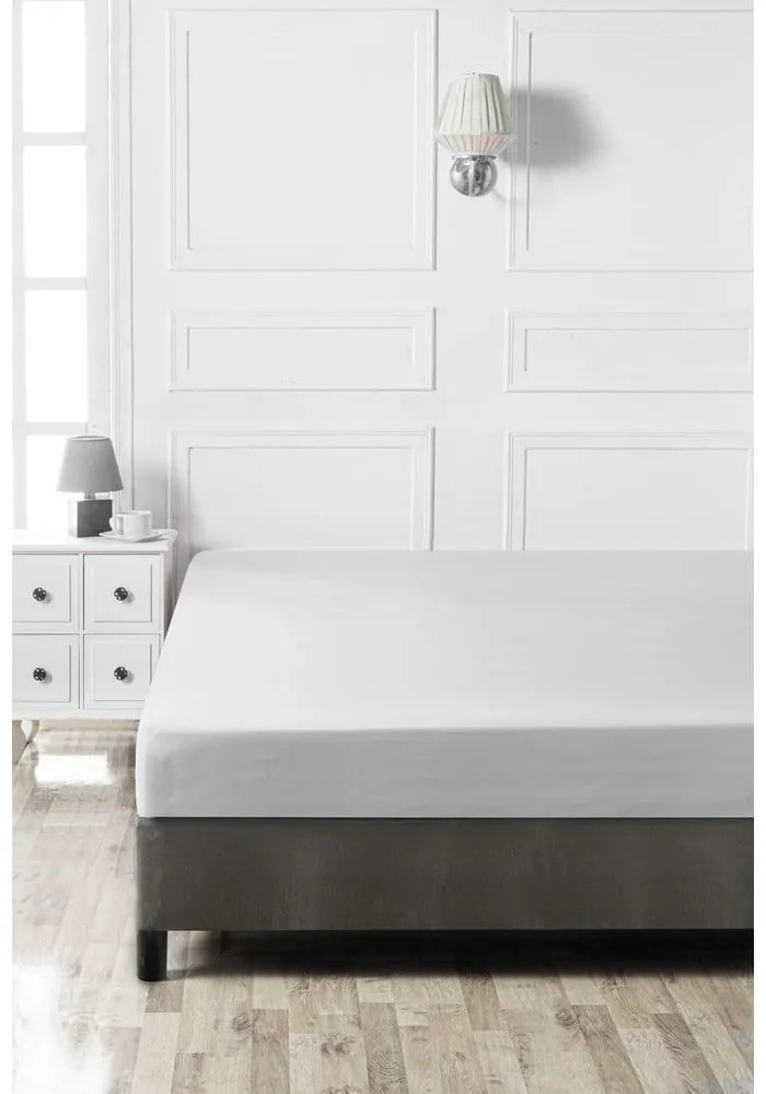 Szürke gumis pamut lepedő 140x190 cm – Mijolnir