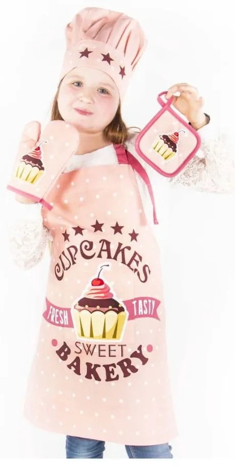 Pamut gyerek konyhai szett 4 db-os Cupcakes - Tiseco Home Studio