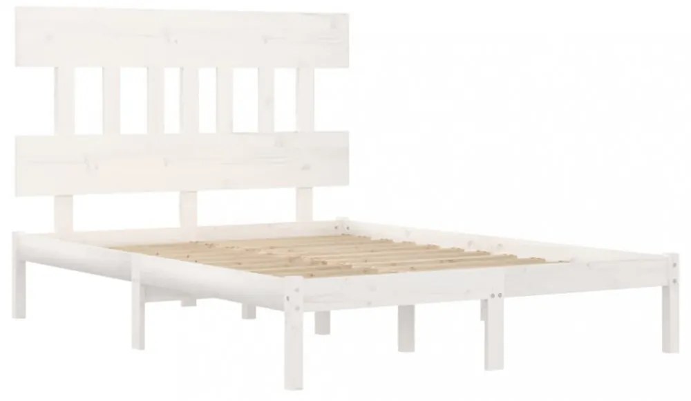 fehér tömör fa ágykeret 120x200 cm