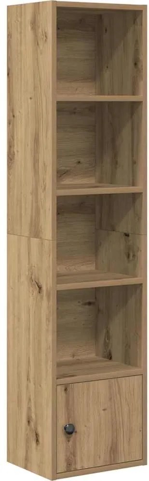 vidaXL kézműves tölgy színű szerelt fa könyvespolc 31x24x127 cm