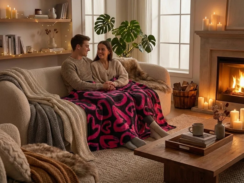 Mikroplüss pléd AMORYS, rózsaszín Méret: 200 x 220 cm